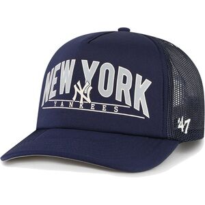 New York Yankees '47 Brand Navy Foam Backhaul A-Frame Mesh Trucker Snapback Hat